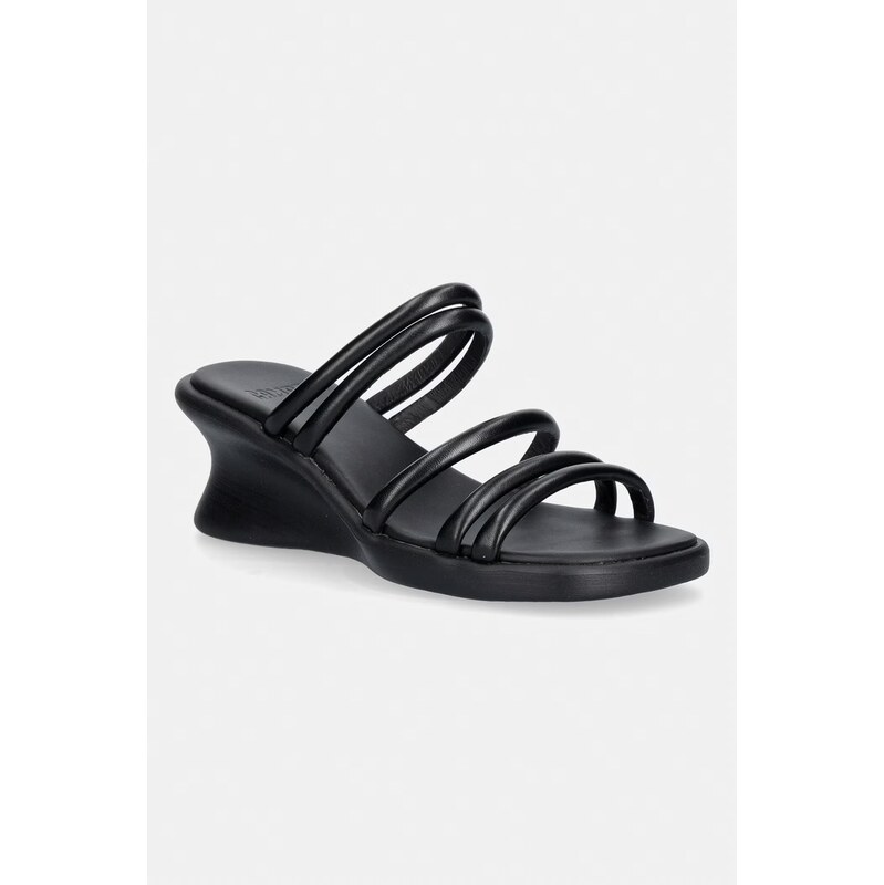 Camper pantofle na klínku dámské kožené Louise Sandal