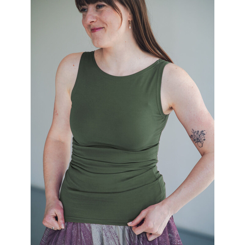 MINILE Oboustranné tílko Bavlna Khaki - XS 114900505