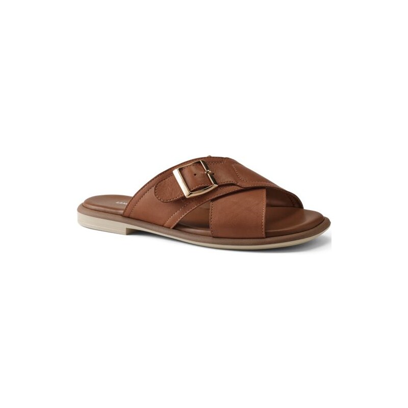 Cross Strap Leather Mules, Women, size: 4, regular, Misc, Leather, by 115262163