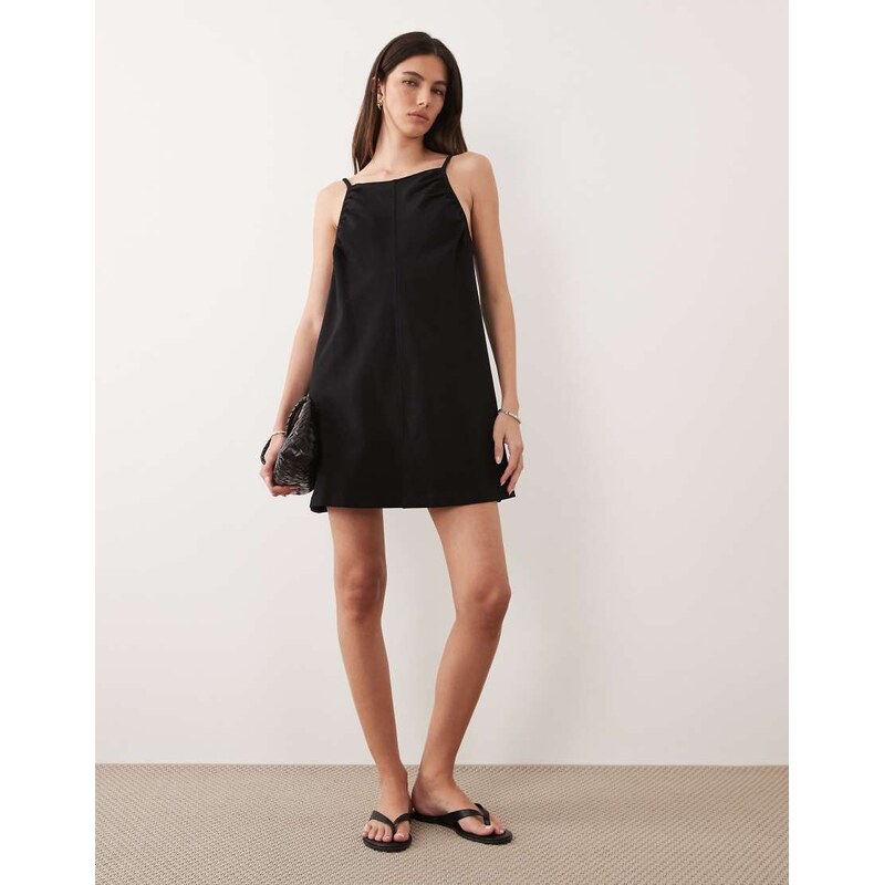 ASOS DESIGN gathered detail square neck mini jersey sundress in