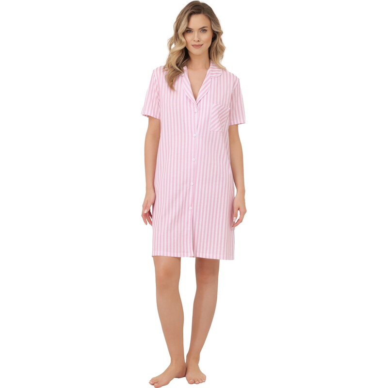 Noční košile rozepínací ITALIAN FASHION GENNA krátký rukáv print