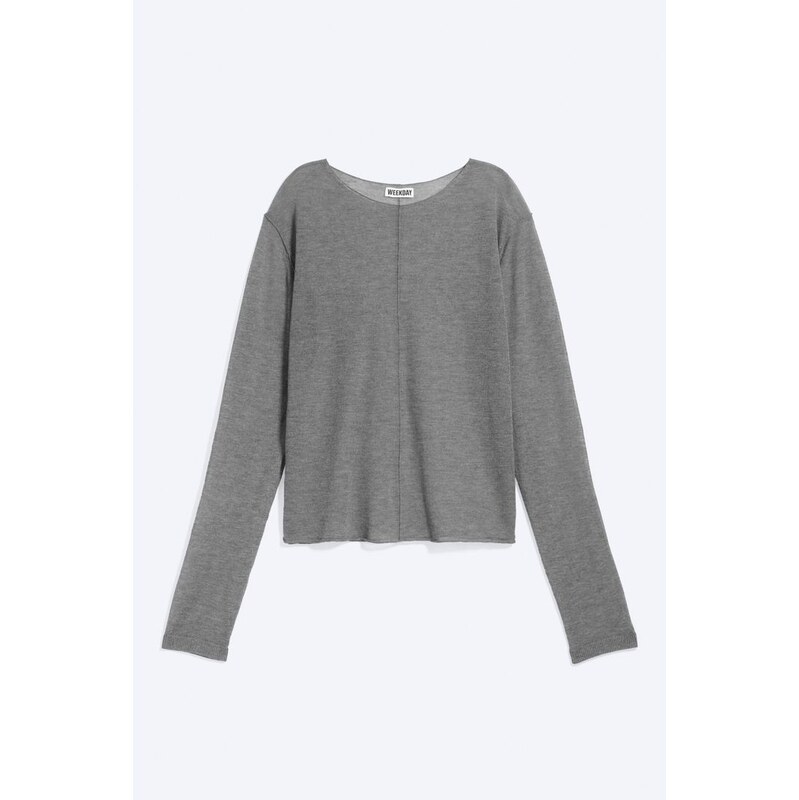 H&M - Volný Průsvitný Pletený Svetr - šedá 114903336