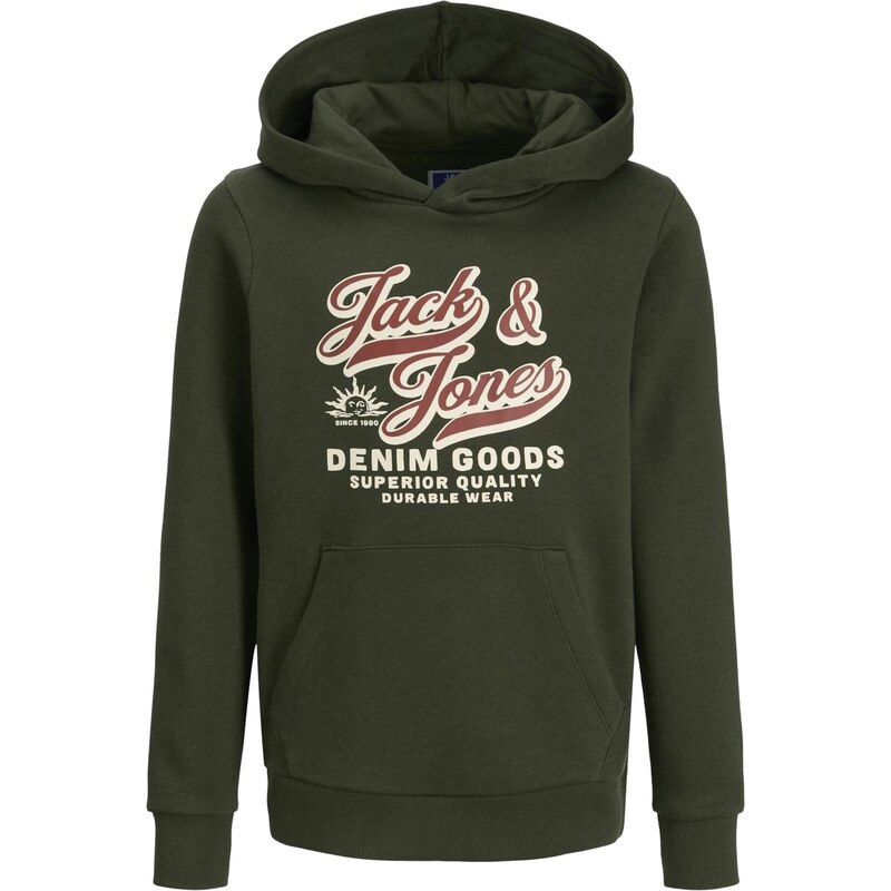 Jack & Jones Junior Mikina JJELOGO béžová / zelená / bílá