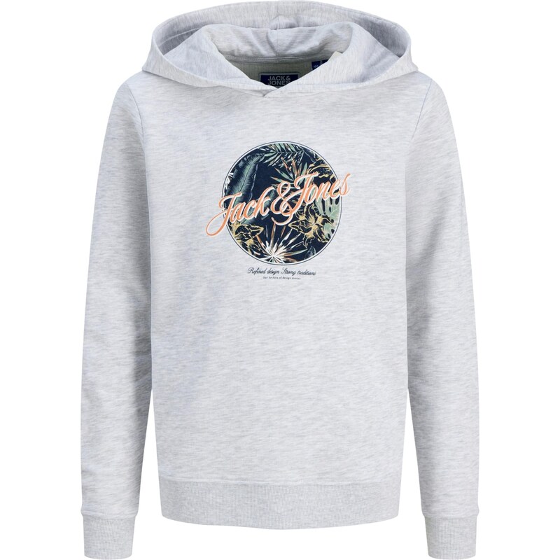 Jack & Jones Junior Mikina Honolulu šedý melír / tmavě zelená /