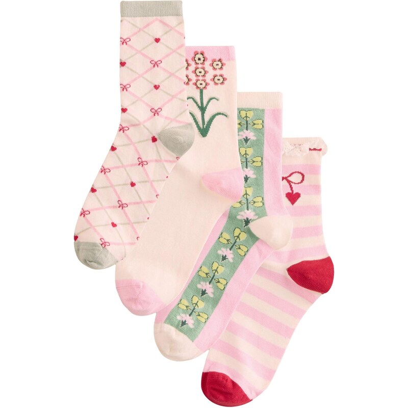 Cath Kidston Ponožky světle zelená / světle růžová / červená 114905080