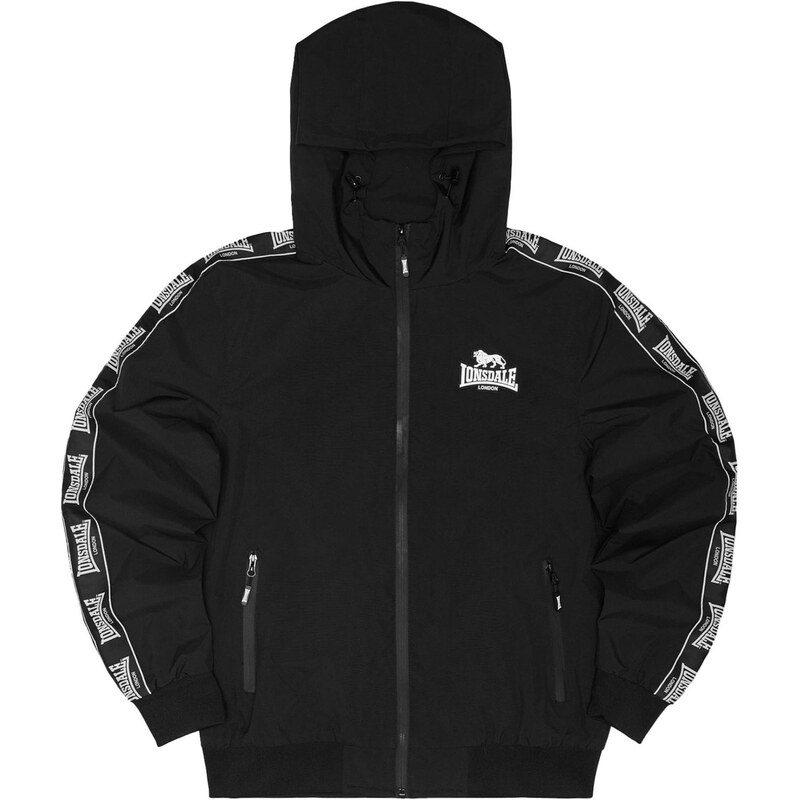 LONSDALE Přechodná bunda Ouston černá / bílá
