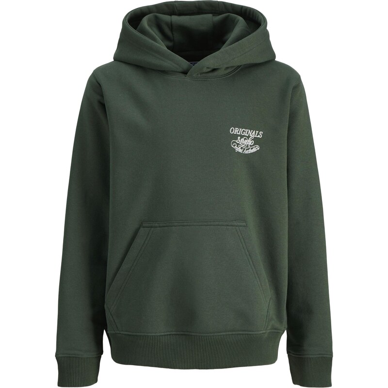 Jack & Jones Junior Mikina Niagara tmavě zelená / bílá