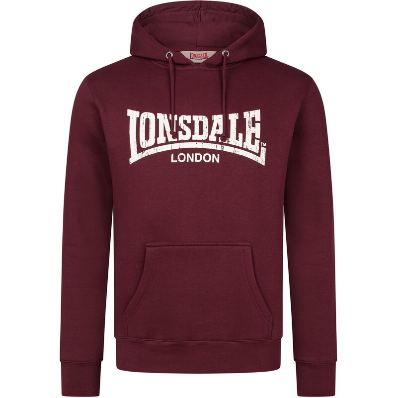 LONSDALE Mikina Wolterton vínově červená / bílá