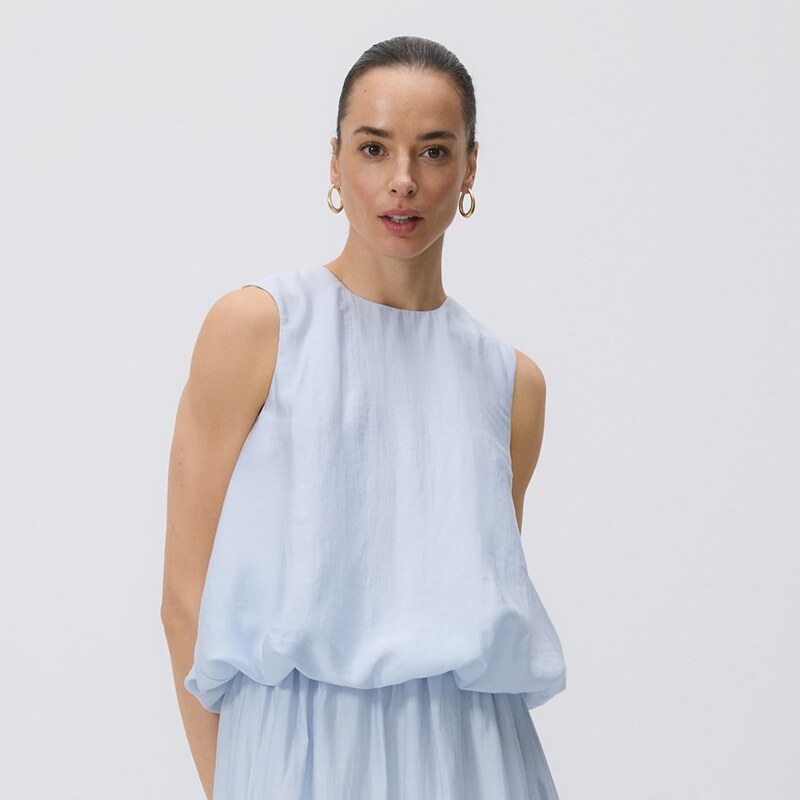 Reserved - Halenka ze směsi lyocellu - bleděmodrá