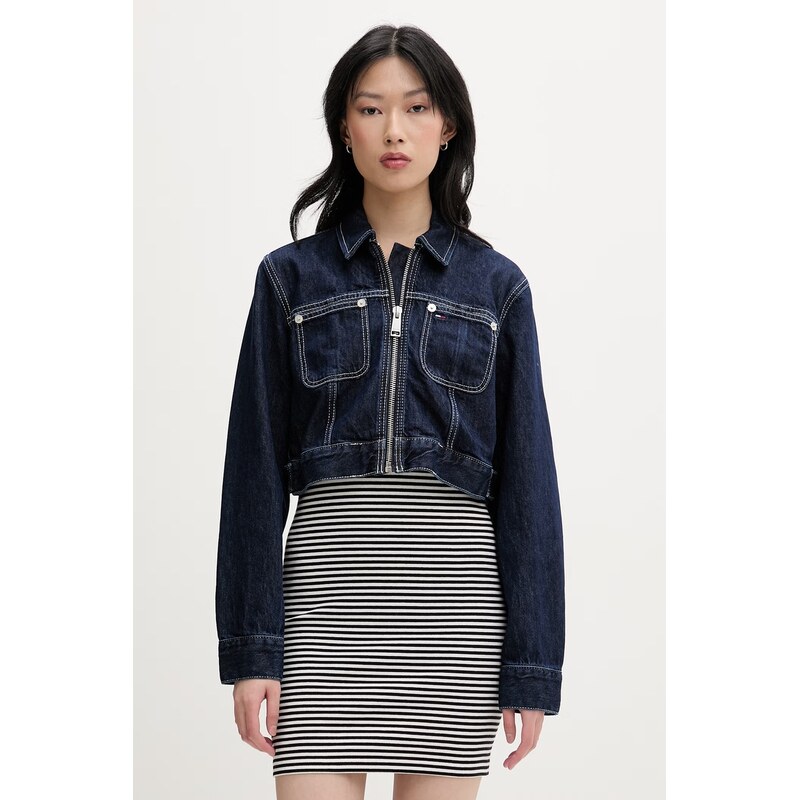 Tommy Jeans přechodová bunda dámská džínová