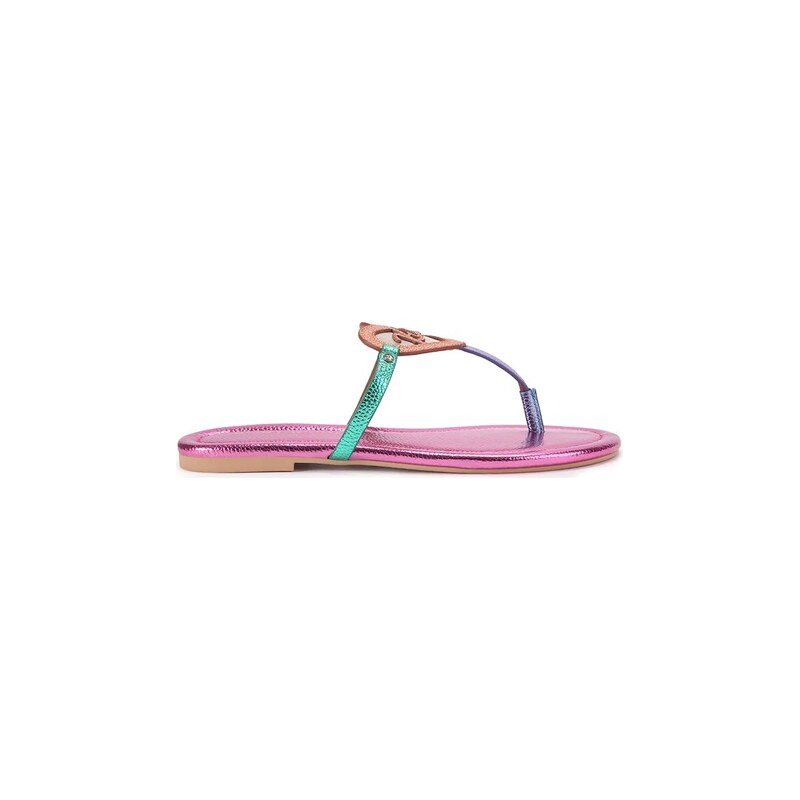Kurt Geiger London pantofle dámské kožené Kurt Heart T Bar Flat