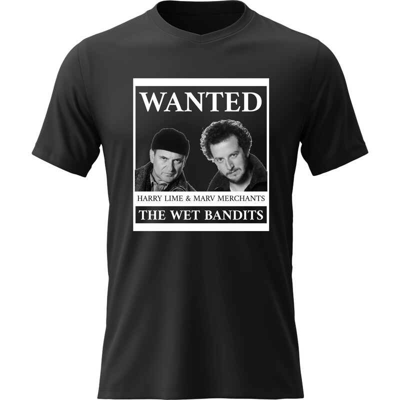 Giftela Dámské bavlněné tričko s potiskem - WANTED - černé