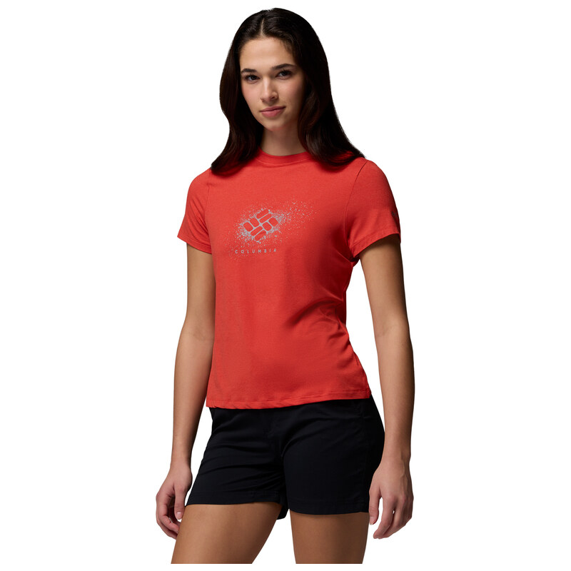 Dámské Tričko s krátkým rukávem COLUMBIA PARSONS POINT SS GRAPHIC TEE 2154951606 – Červená
