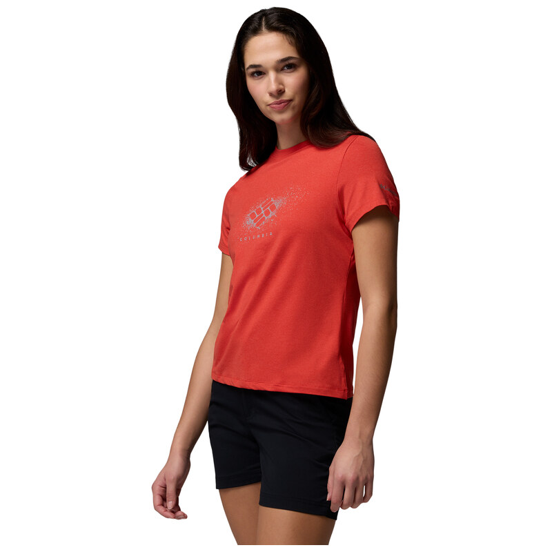 Dámské Tričko s krátkým rukávem COLUMBIA PARSONS POINT SS GRAPHIC TEE 2154951606 – Červená