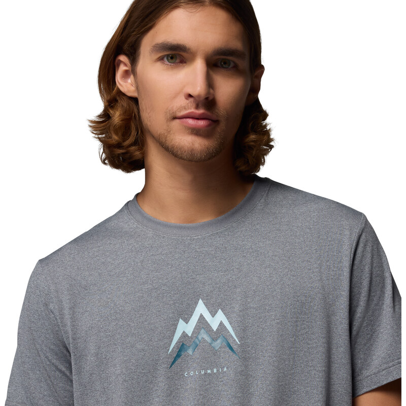 Pánské Tričko s krátkým rukávem COLUMBIA PARSONS POINT SS GRAPHIC TEE 2165071023 – Šedá