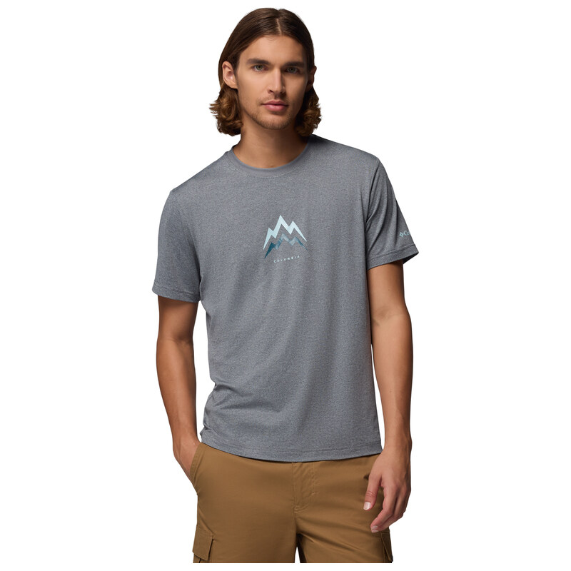 Pánské Tričko s krátkým rukávem COLUMBIA PARSONS POINT SS GRAPHIC TEE 2165071023 – Šedá