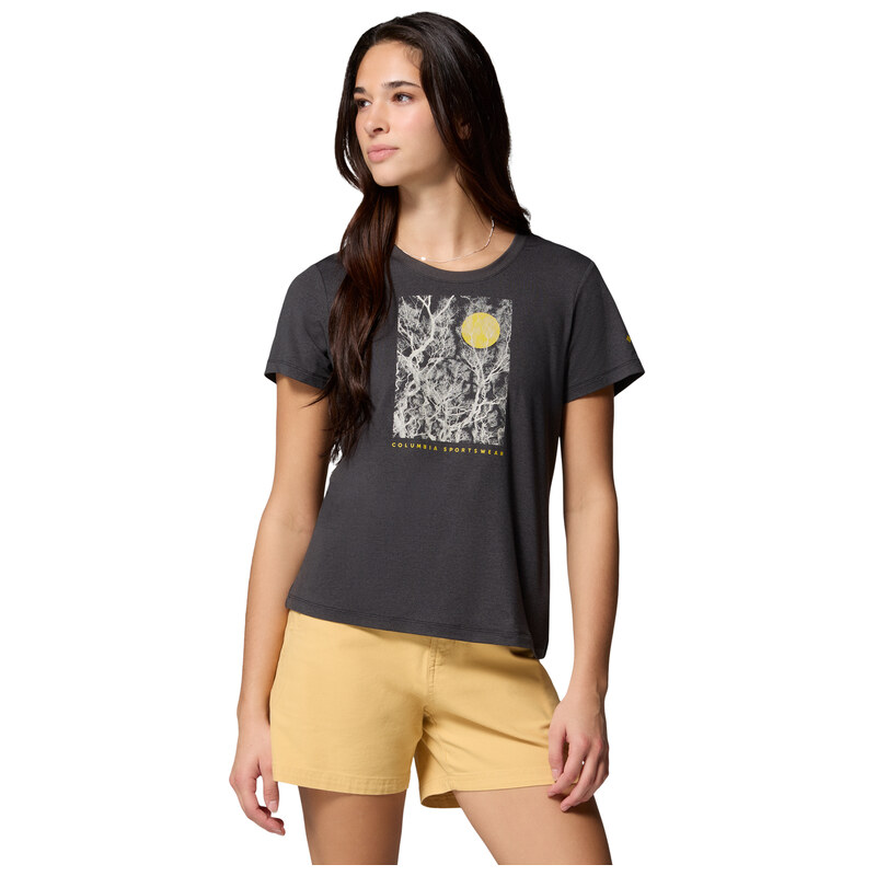 Dámské Tričko s krátkým rukávem COLUMBIA PARSONS POINT SS SCOOP TEE 2164461010 – Černá