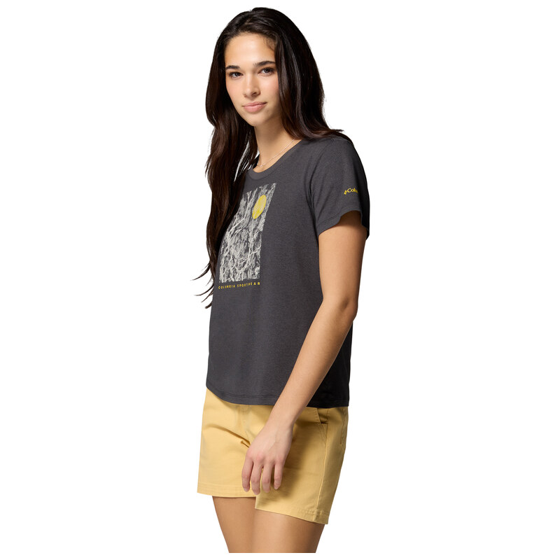 Dámské Tričko s krátkým rukávem COLUMBIA PARSONS POINT SS SCOOP TEE 2164461010 – Černá