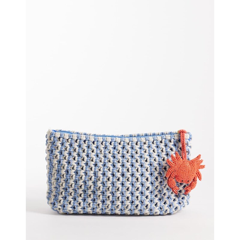 Accessorize crab charm macrame pouch purse in multi 114909812