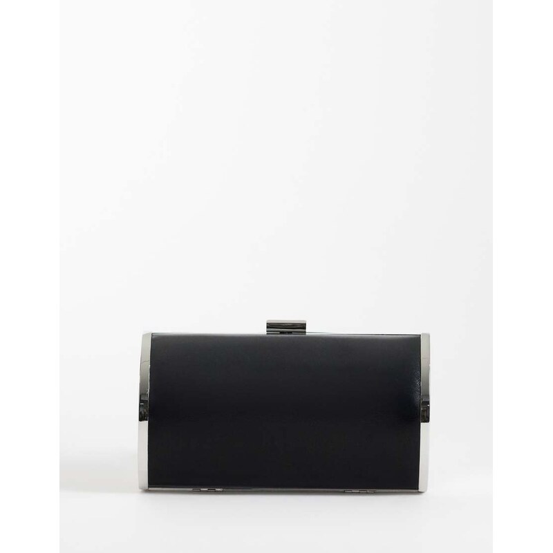 ASOS DESIGN covered cylinder hard clutch in black & silver 114910022