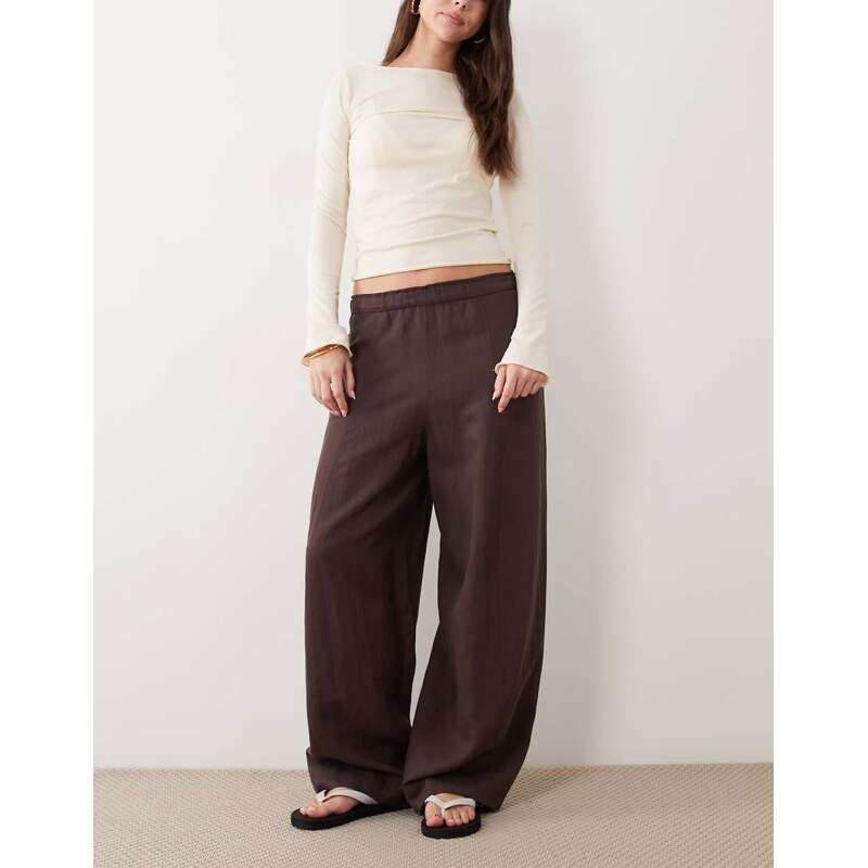 Mango relaxed trouser in plum-Purple 114927921
