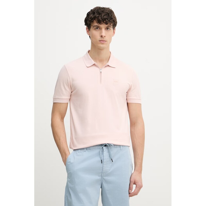 BOSS Orange polo pánské s bavlnou
