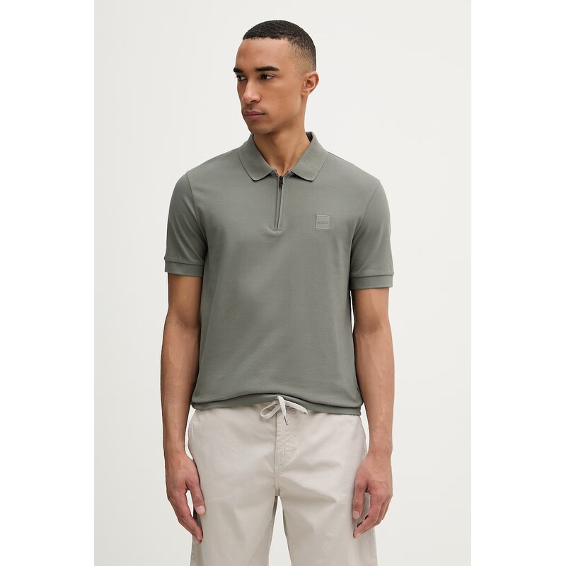 BOSS Orange polo pánské s bavlnou