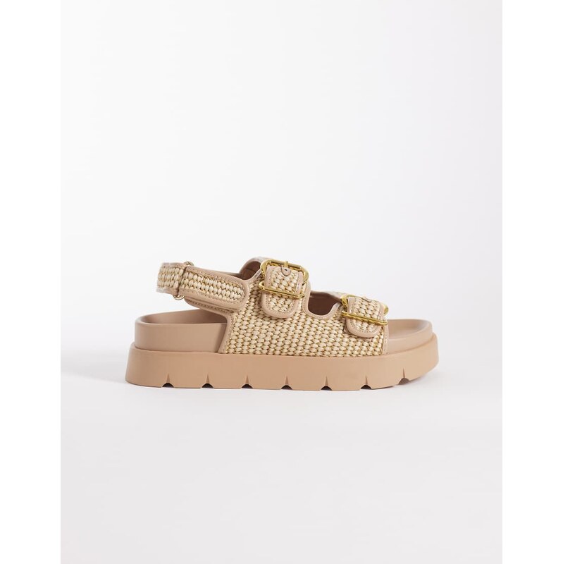 ASOS DESIGN Filter chunky footbed sandal with double buckle in