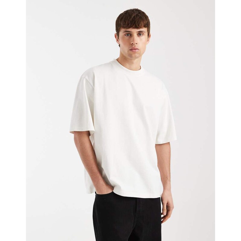 Redefined Rebel John heavyweight t-shirt in white