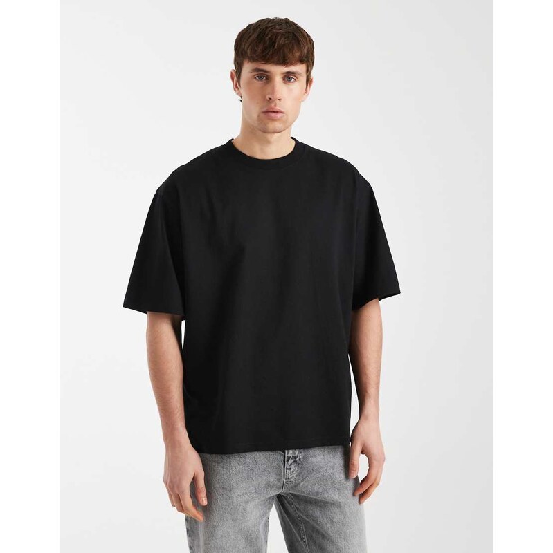 Redefined Rebel John heavyweight t-shirt in black