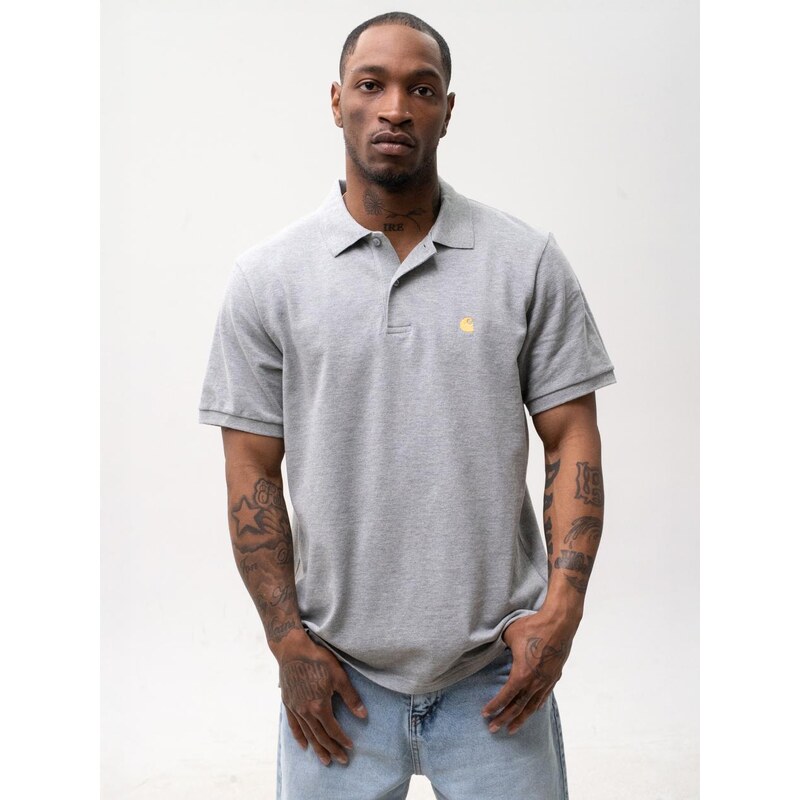 Pánské šedé polo tričko Carhartt WIP Chase Pique