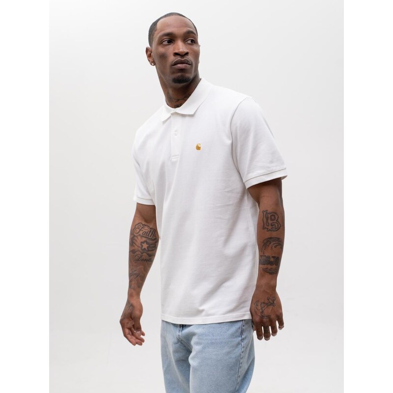 Pánské bílé polo tričko Carhartt WIP Chase Pique