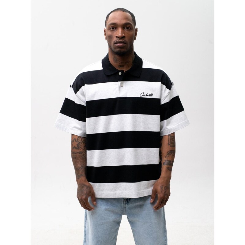 Pánské polo tričko černé/šedé Carhartt WIP Delray