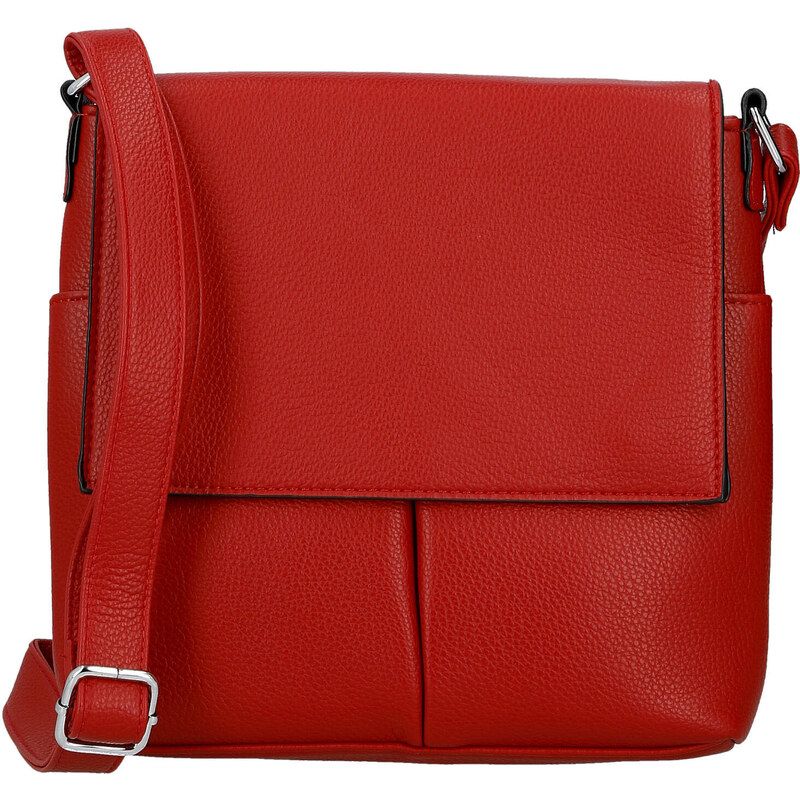 Paolo Bags Stylová dámská koženková crossbody kabelka Katia, červená 114924448
