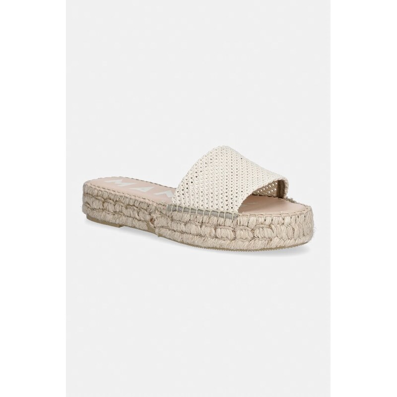 Manebi pantofle dámské Krémové síťované espadrilky 114487538
