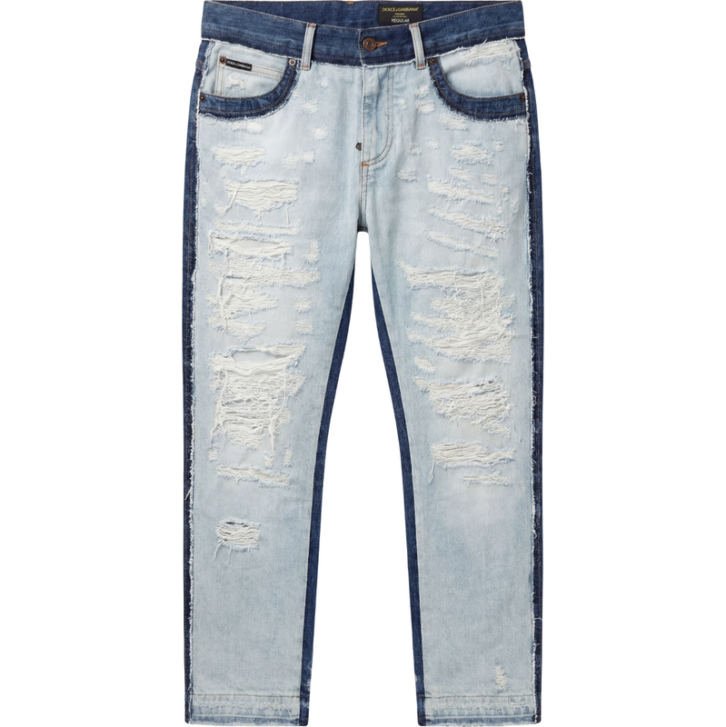 DOLCE & GABBANA Two Tone Blue džíny