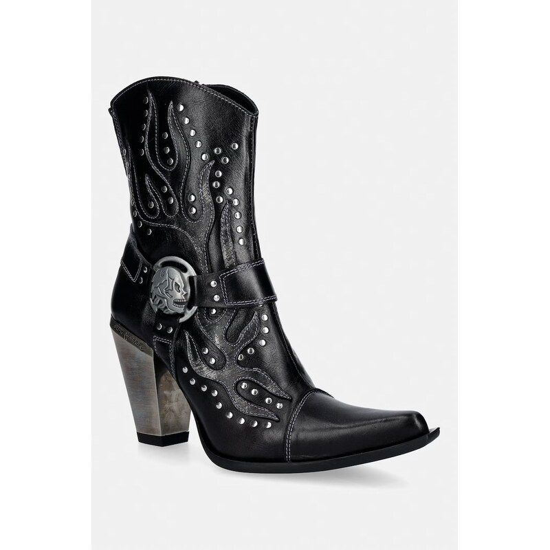 New Rock kotníkové boty dámské kožené NOMADA NEGRO LUX 114629067