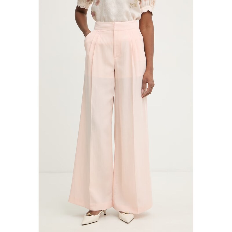Twinset kalhoty dámské se lnem 114860833