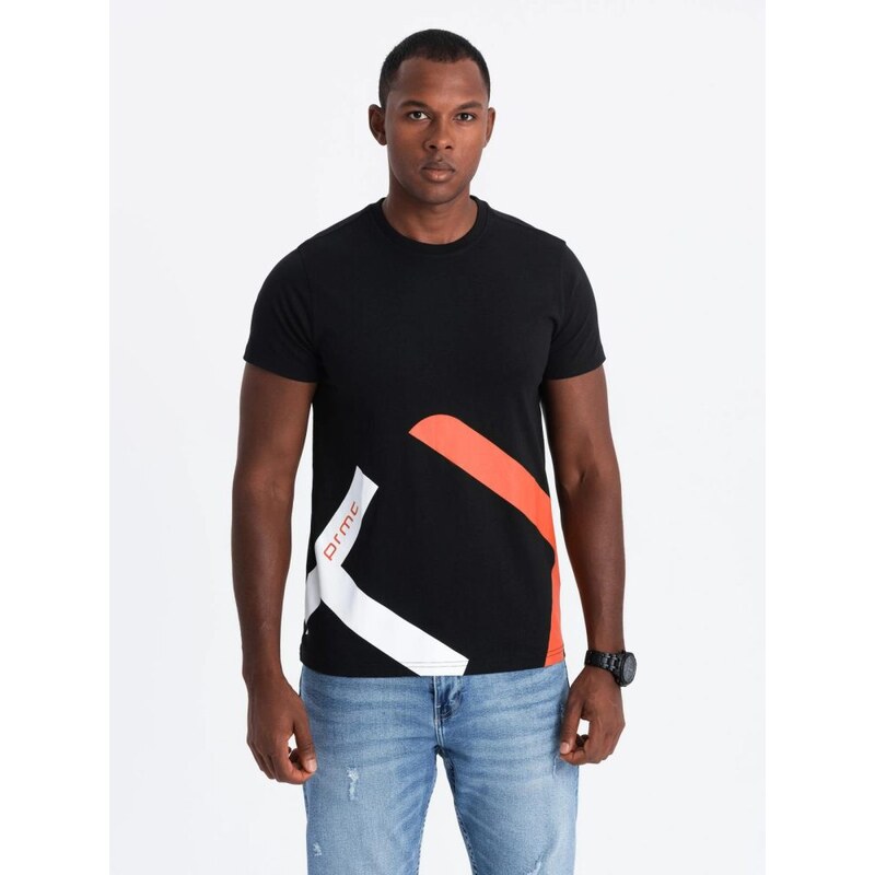 Ombre Clothing Trendy černé tričko s krátkým rukávem V1 TSPT