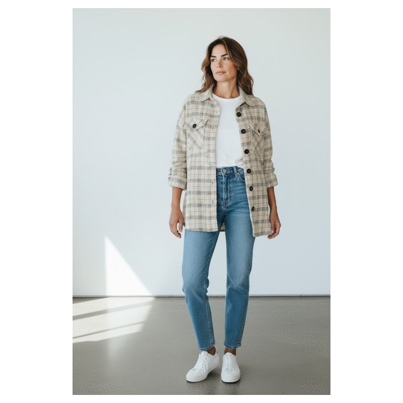 Allen dámská móda Košile béžová teplejší velikost M/L 114740512