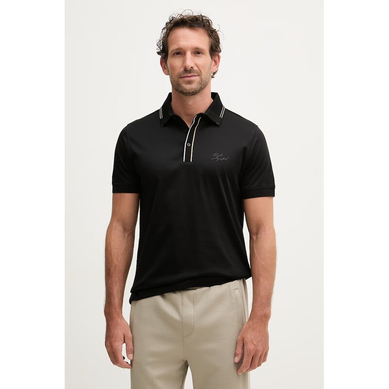 Karl Lagerfeld polo pánské bavlněné
