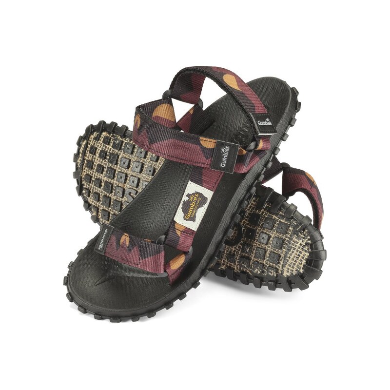 Gumbies Sandály Scrambler Burgundy & Orange