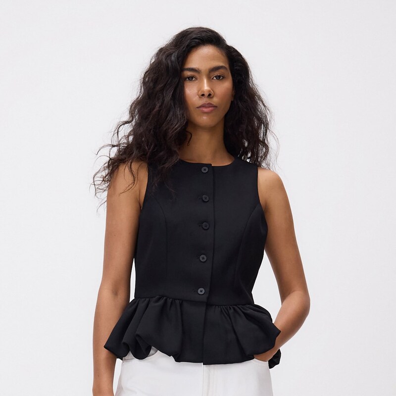 Reserved - Vesta s peplum volánem - černý