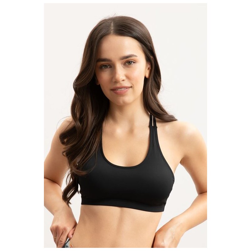 Paloma Pink Sportovní podprsenka Black Top Straps vyztužená 114924969