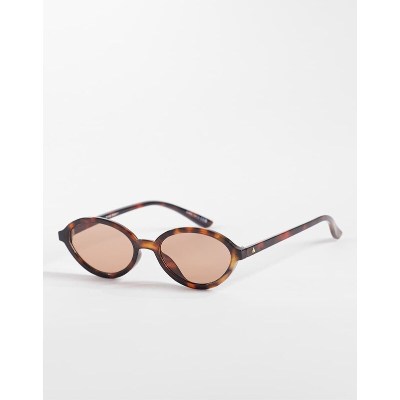 AIRE pyxis slim round sunglasses in dark tort with amber tinted
