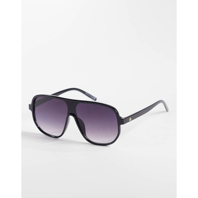 AIRE hydrus oversized aviator sunglasses in black with gradient