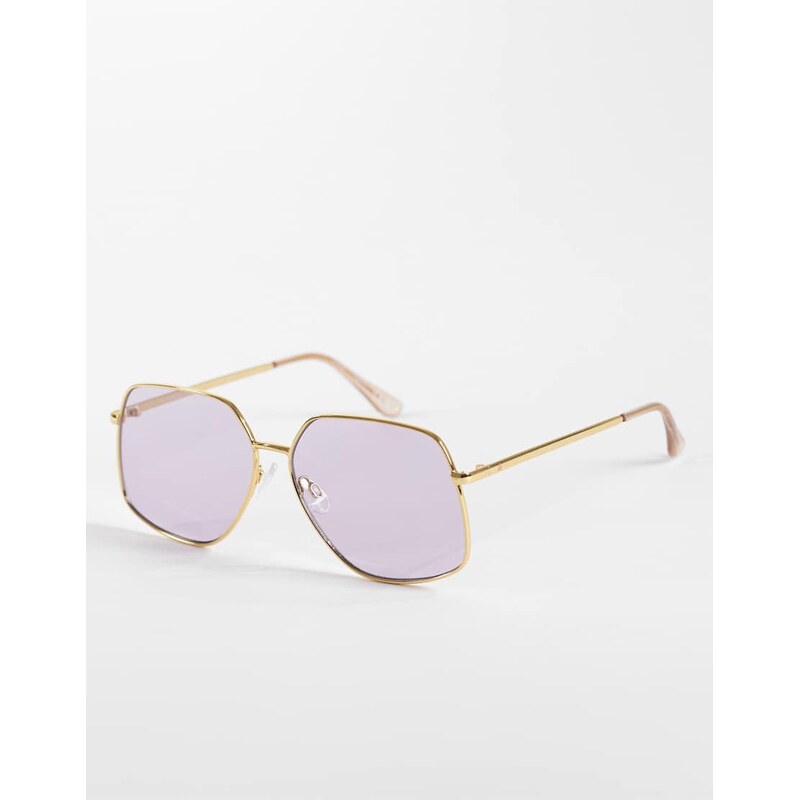 AIRE altair angular 70s aviator sunglasses in gold with lilac