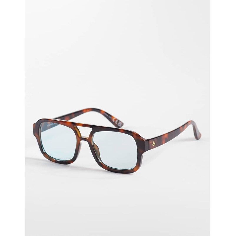 AIRE aquarius aviator sunglasses in tortoiseshell with turquoise