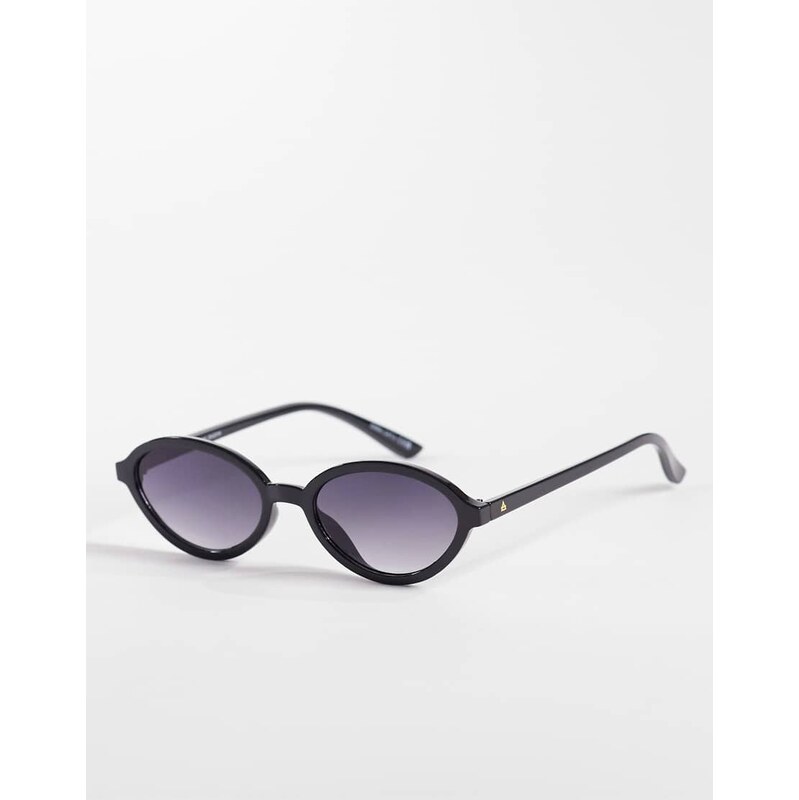 AIRE pyxis slim round sunglasses in black with gradient lens