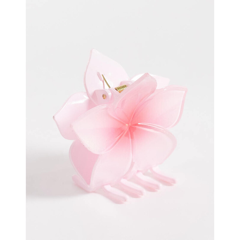 DesignB London hibiscus flower hair claw clip in pink